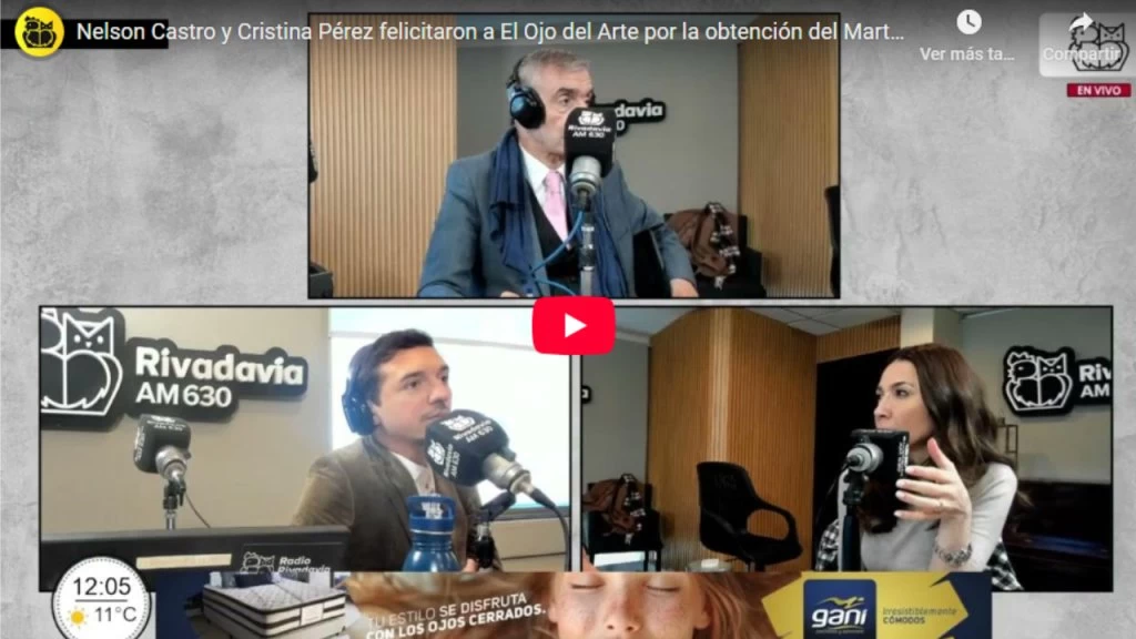 Nelson Castro y Cristina Pérez felicitaron a El Ojo del Arte por la obtención del Martín Fierro
