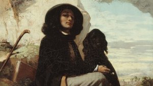 Autorretrato con perro negro, de Gustave Courbet