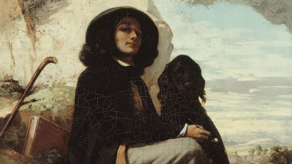 Autorretrato con perro negro, de Gustave Courbet