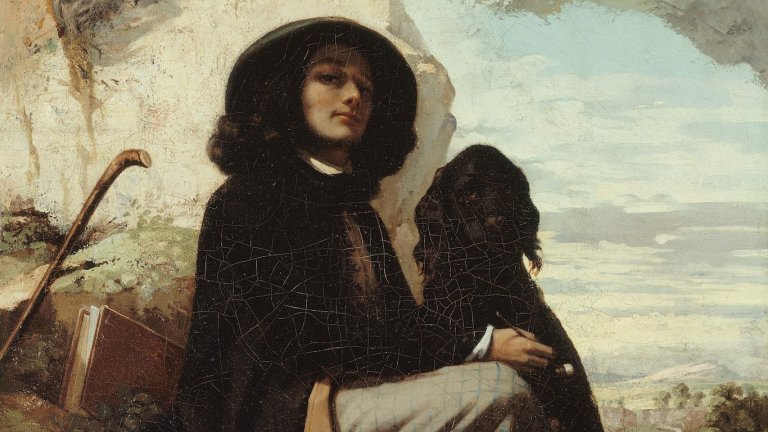 Autorretrato con perro negro, de Gustave Courbet
